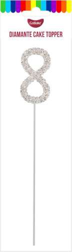 Diamante Small Silver Number - 8 - Click Image to Close